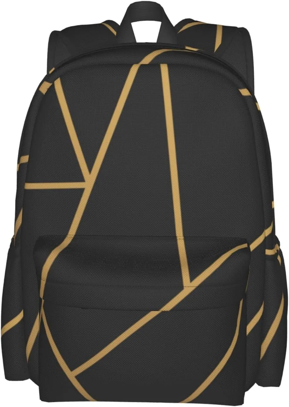 Daily Backpack Black And Gold Modern Mosaic Backpacks Travel Laptop Daypack 17 inch Bags for Men Women