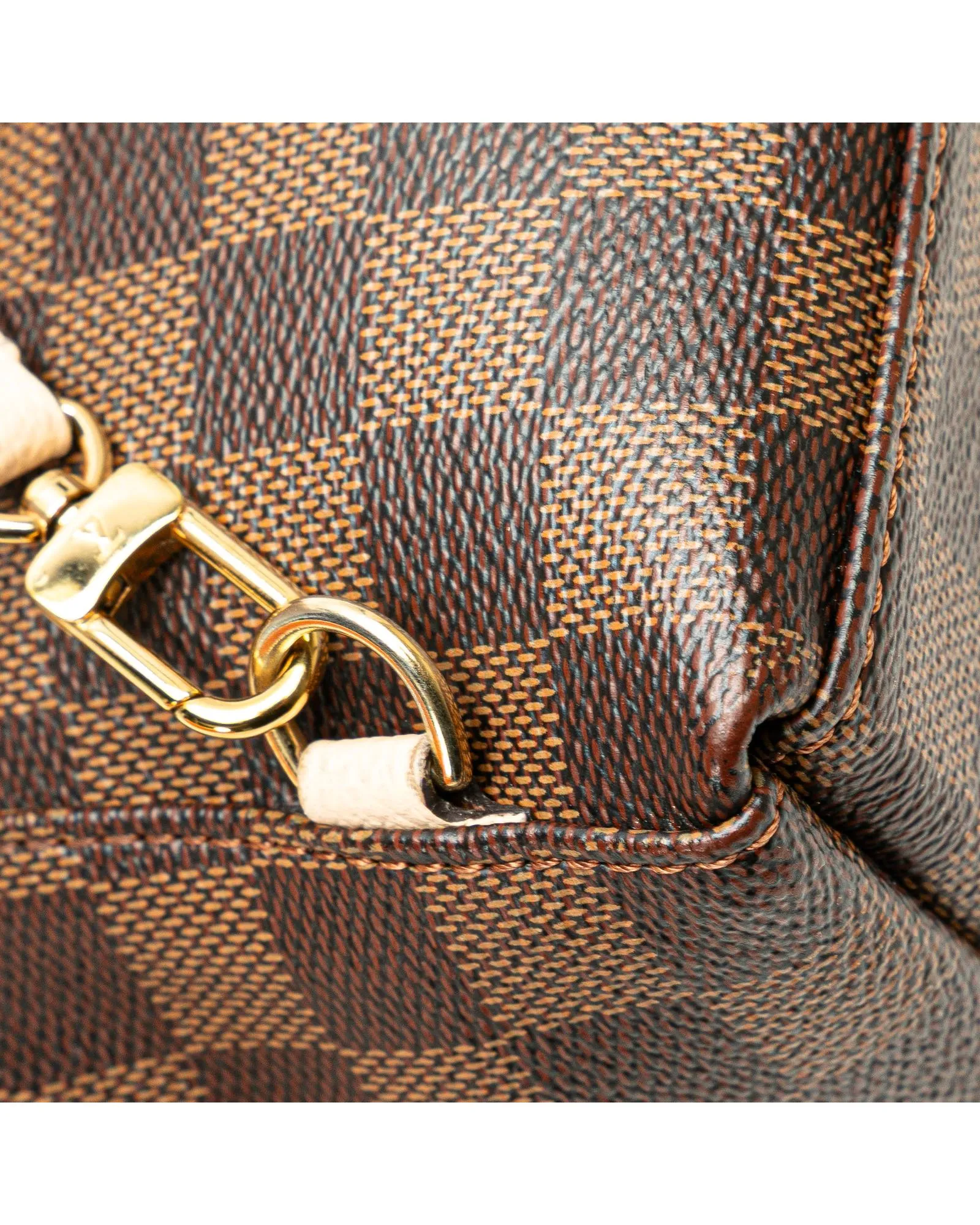 Damier Ebene Clapton Canvas Leather Top Handle Bag