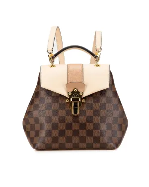 Damier Ebene Clapton Canvas Leather Top Handle Bag