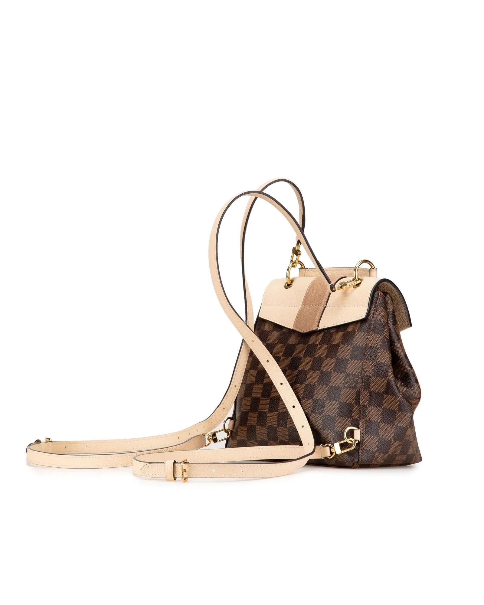 Damier Ebene Clapton Canvas Leather Top Handle Bag