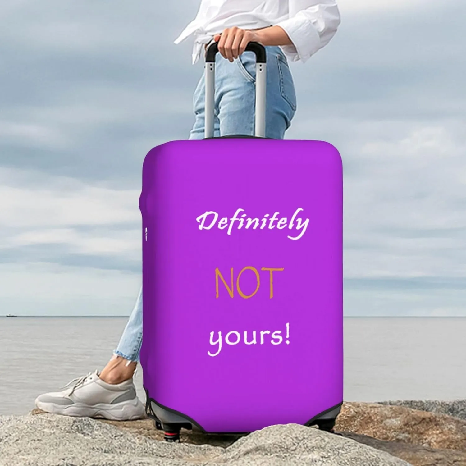 Definitely Not Yours Travel Luggage Cover Fits 18-32 Inch Luggage, Stretch Suitcase Cover Protector with Concealed Zipper for Wheeled Suitcase Tsa Approved