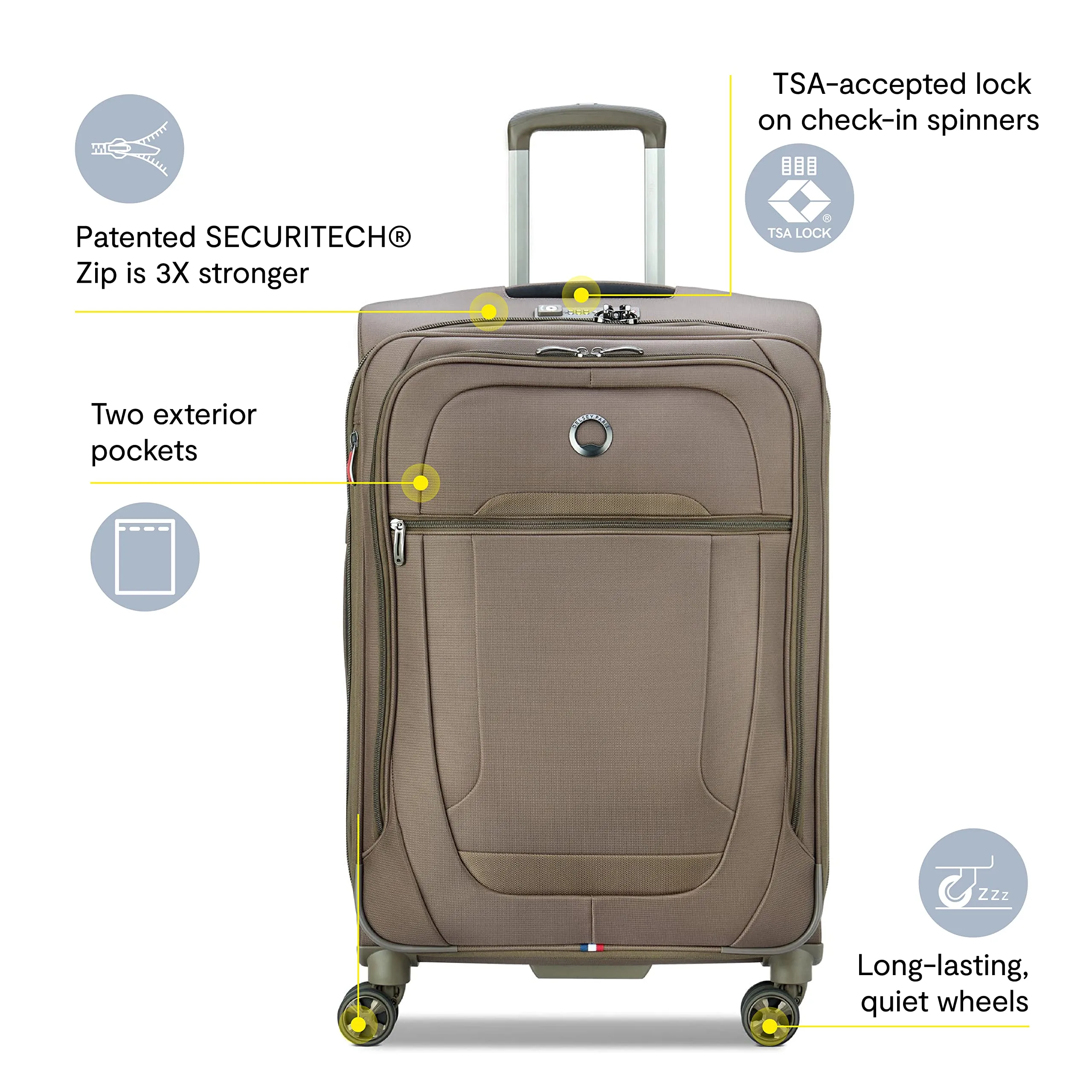 Delsey Paris Helium DLX Softside Expandable 25" Luggage with Spinner Wheels