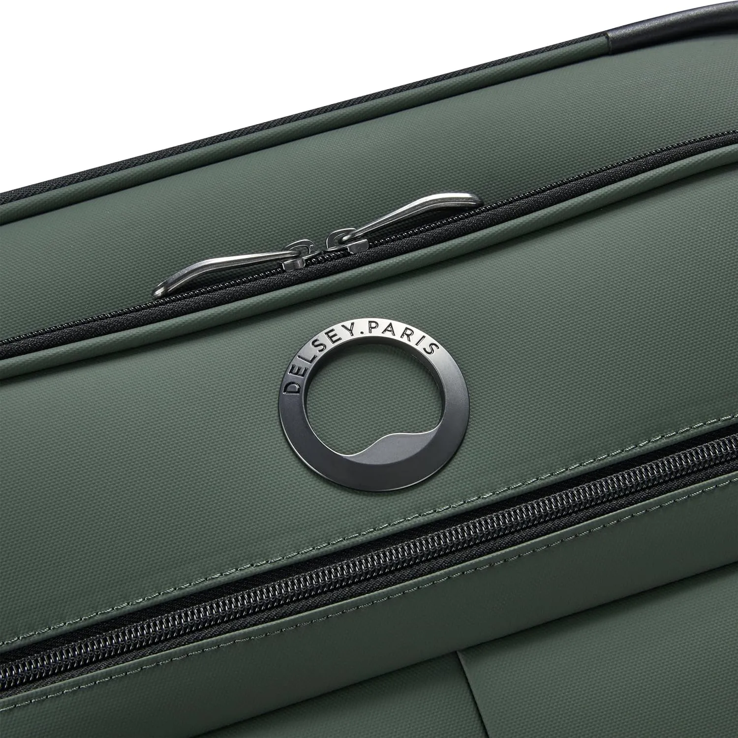 DELSEY PARIS Sky Lite 24-Inch Medium Lightweight Check-In Luggage - Water-Resistant Polyester, Dual Spinner Wheels, Multiple Exterior Pockets, Green - Softside Bag for Easy Travel