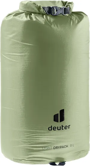 Deuter Light Drypack 8, Water-Resistant 8-Liter Ripstop Roll-Top Dry Pack Sack Keeps Gear Dry for Hiking, Trekking, Camping & Kayaking - Grove