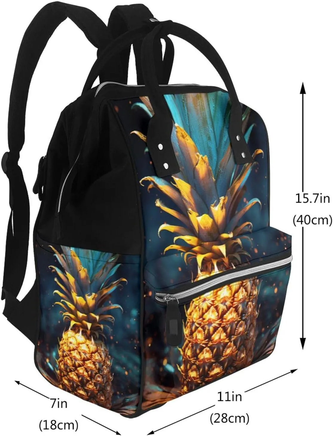 Diaper Bag Backpack Flickering Pineapple Nappy Backpack Maternity Baby Nappy Bag Changing Bags for Travel