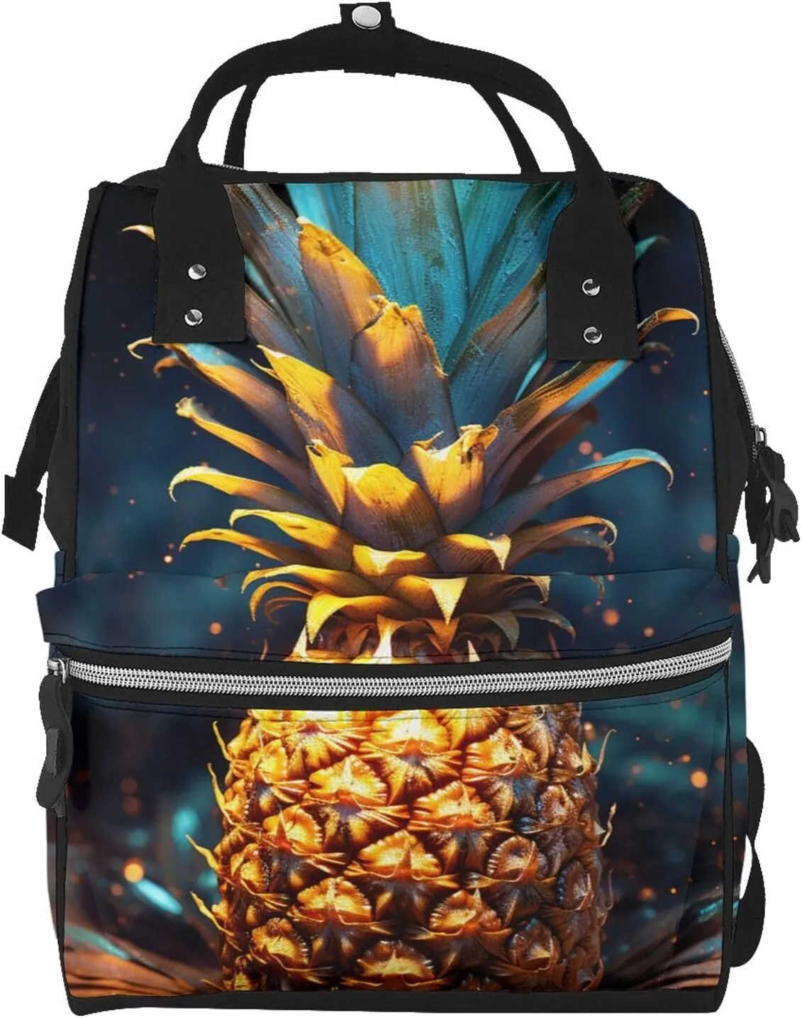 Diaper Bag Backpack Flickering Pineapple Nappy Backpack Maternity Baby Nappy Bag Changing Bags for Travel