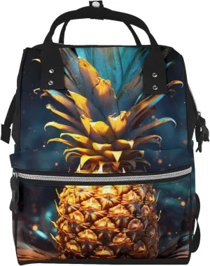 Diaper Bag Backpack Flickering Pineapple Nappy Backpack Maternity Baby Nappy Bag Changing Bags for Travel