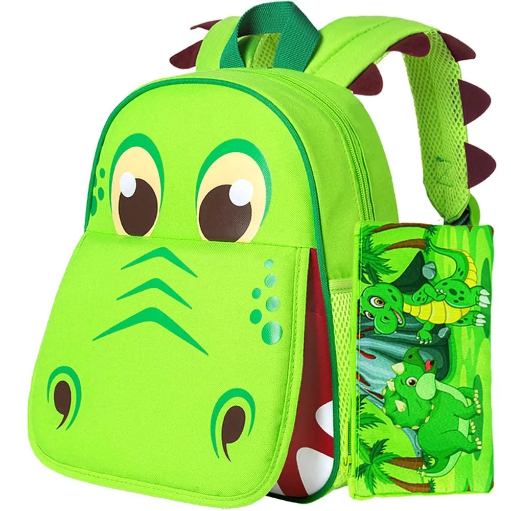 Dinosaur Backpack for Boys, 12" Toddler Preschool Kids Bookbag, Cute Animal Kindergarten Schoolbag