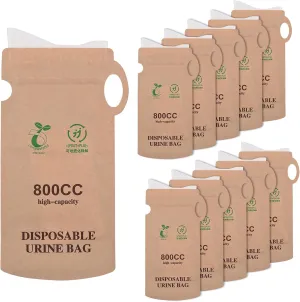 Disposable Urine Bags, 10pcs Emergency Disposable Urinal Bags Car Vomit Bag 800cc Camping Pee Bags Unisex Urine Bag for Travel Traffic Jam Pregnant Patient Pet
