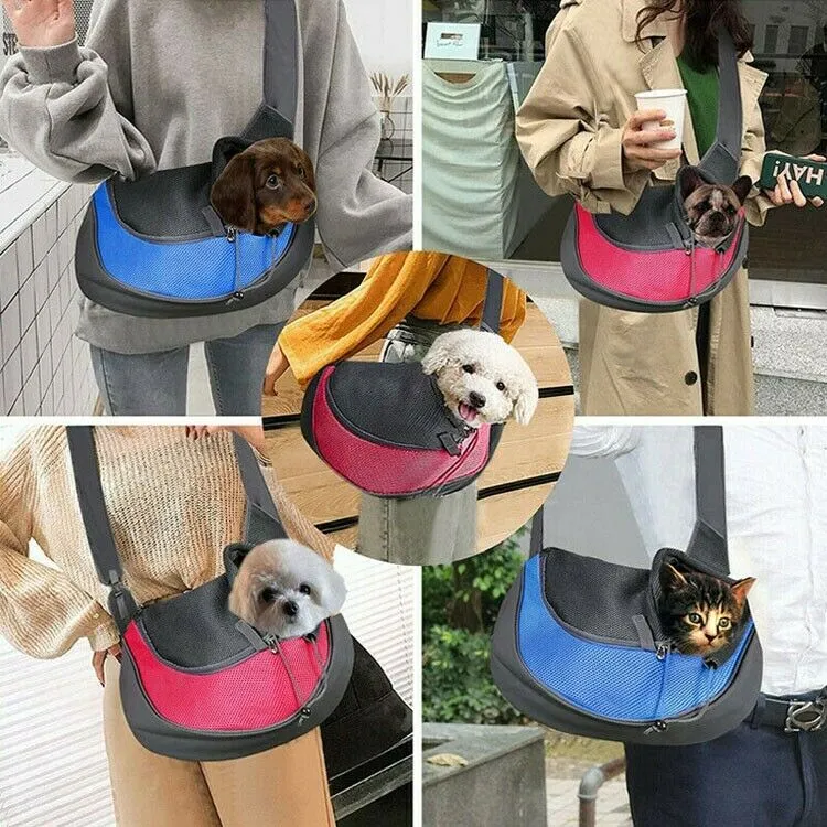 Dog Puppy Backpack Carrier - Pet Travel Tote Bag - Mesh Sling