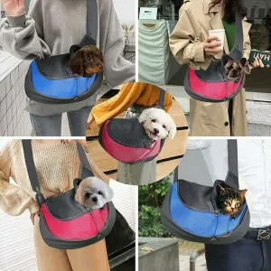 Dog Puppy Backpack Carrier - Pet Travel Tote Bag - Mesh Sling