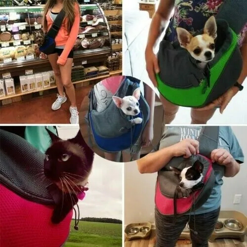 Dog Puppy Backpack Carrier - Pet Travel Tote Bag - Mesh Sling