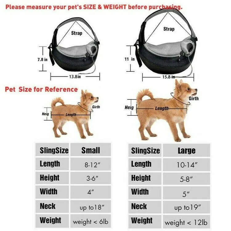 Dog Puppy Backpack Carrier - Pet Travel Tote Bag - Mesh Sling