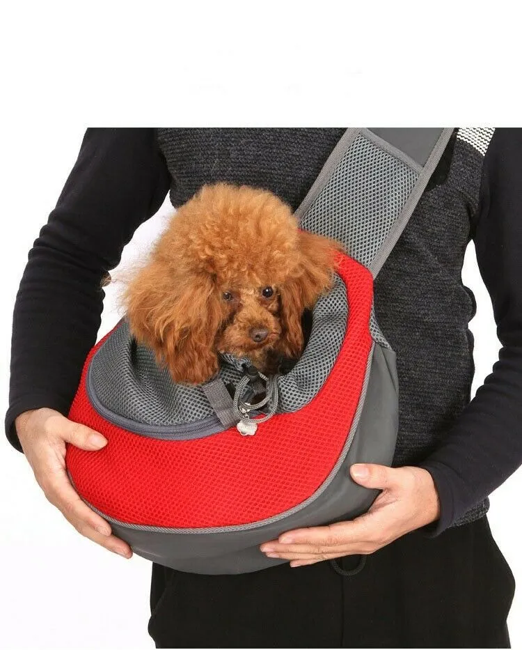 Dog Puppy Backpack Carrier - Pet Travel Tote Bag - Mesh Sling