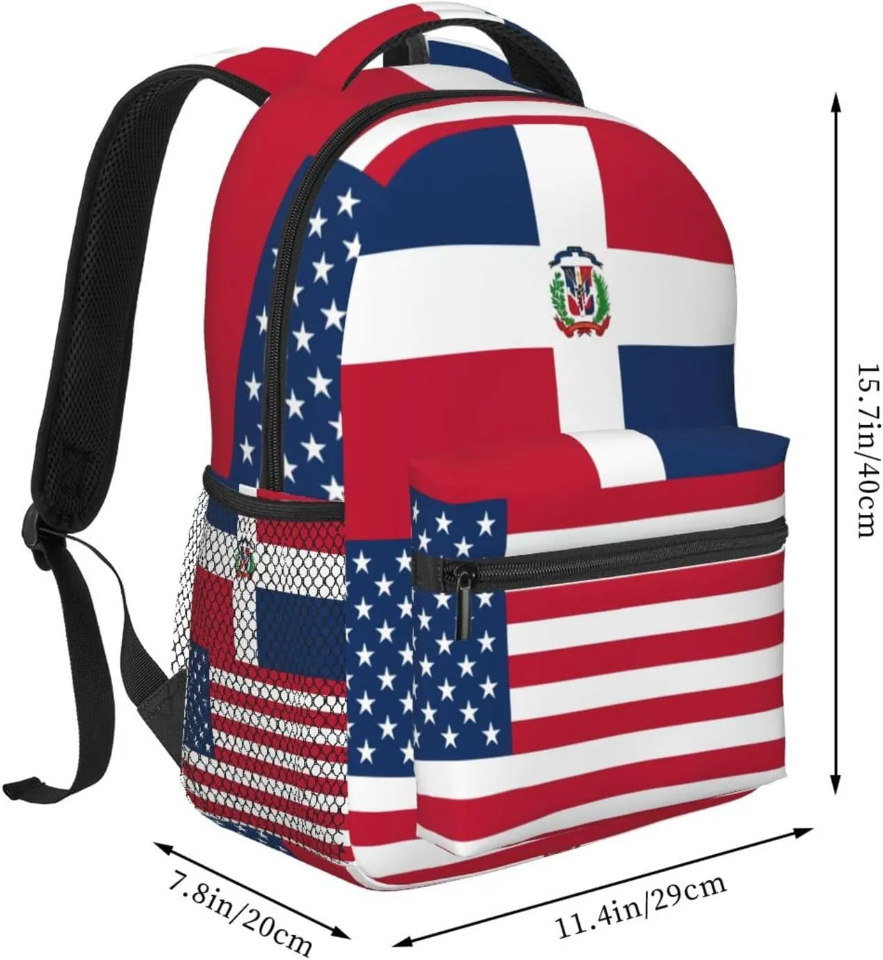 Dominican American Flag Backpacks 15 Inch Laptop Backpack Multipurpose Double Shoulder Bag For Men Women Gifts