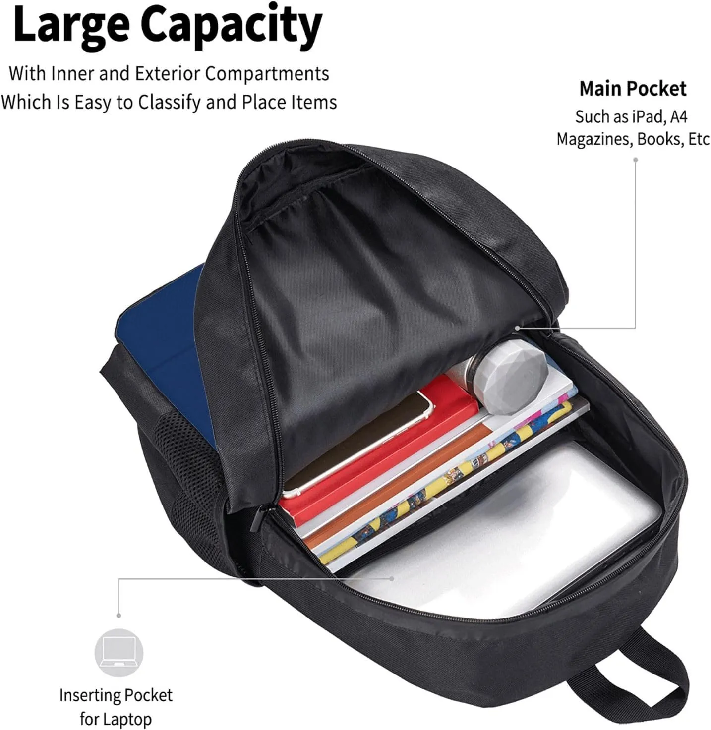 Dominican Flag Casual Backpack Large Capacity Backpacks 15 Inch Laptop Back Pack Travel Rucksack Daypack Commuter Bags with Adjustable Strap for Camping