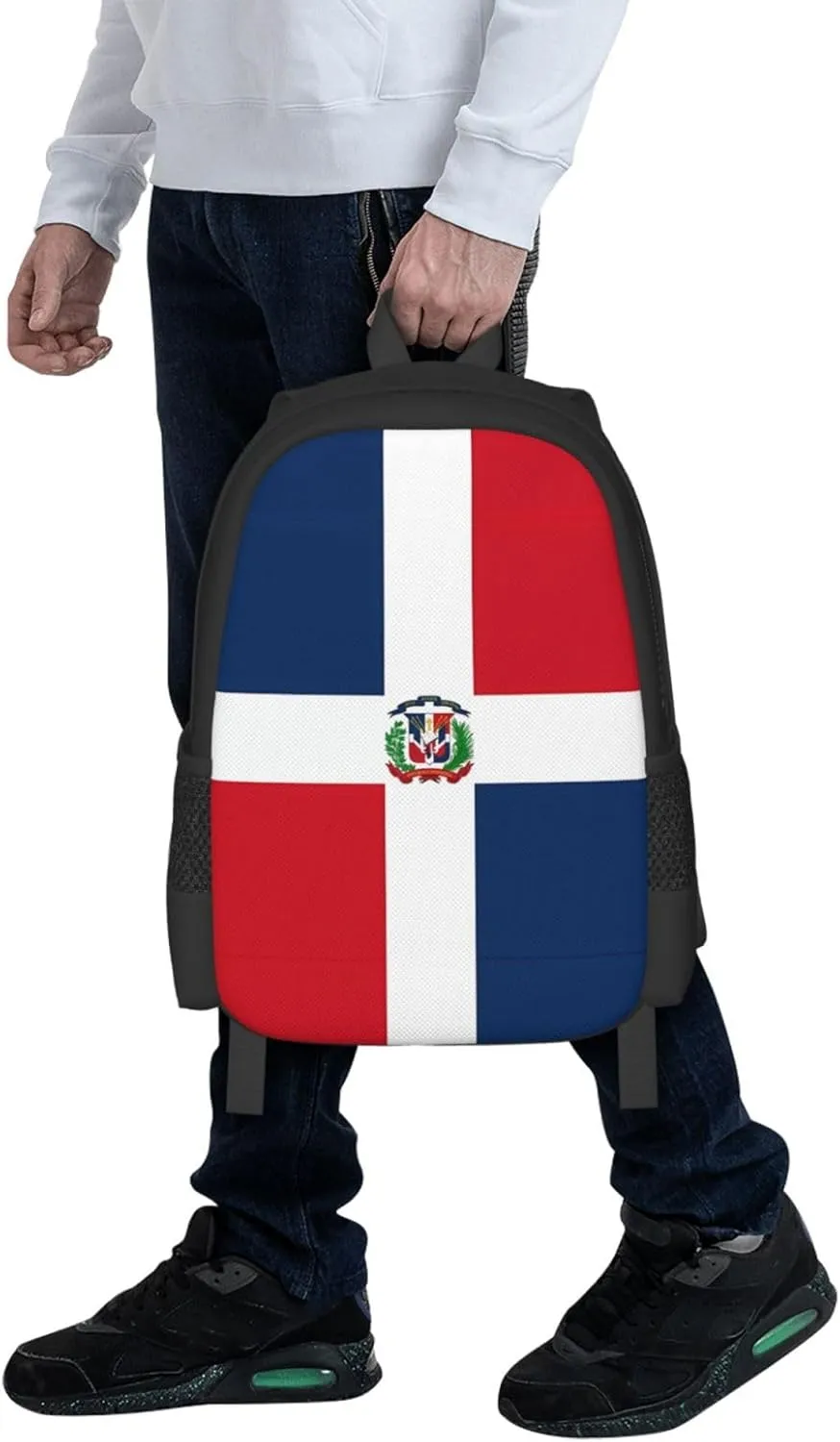 Dominican Flag Casual Backpack Large Capacity Backpacks 15 Inch Laptop Back Pack Travel Rucksack Daypack Commuter Bags with Adjustable Strap for Camping