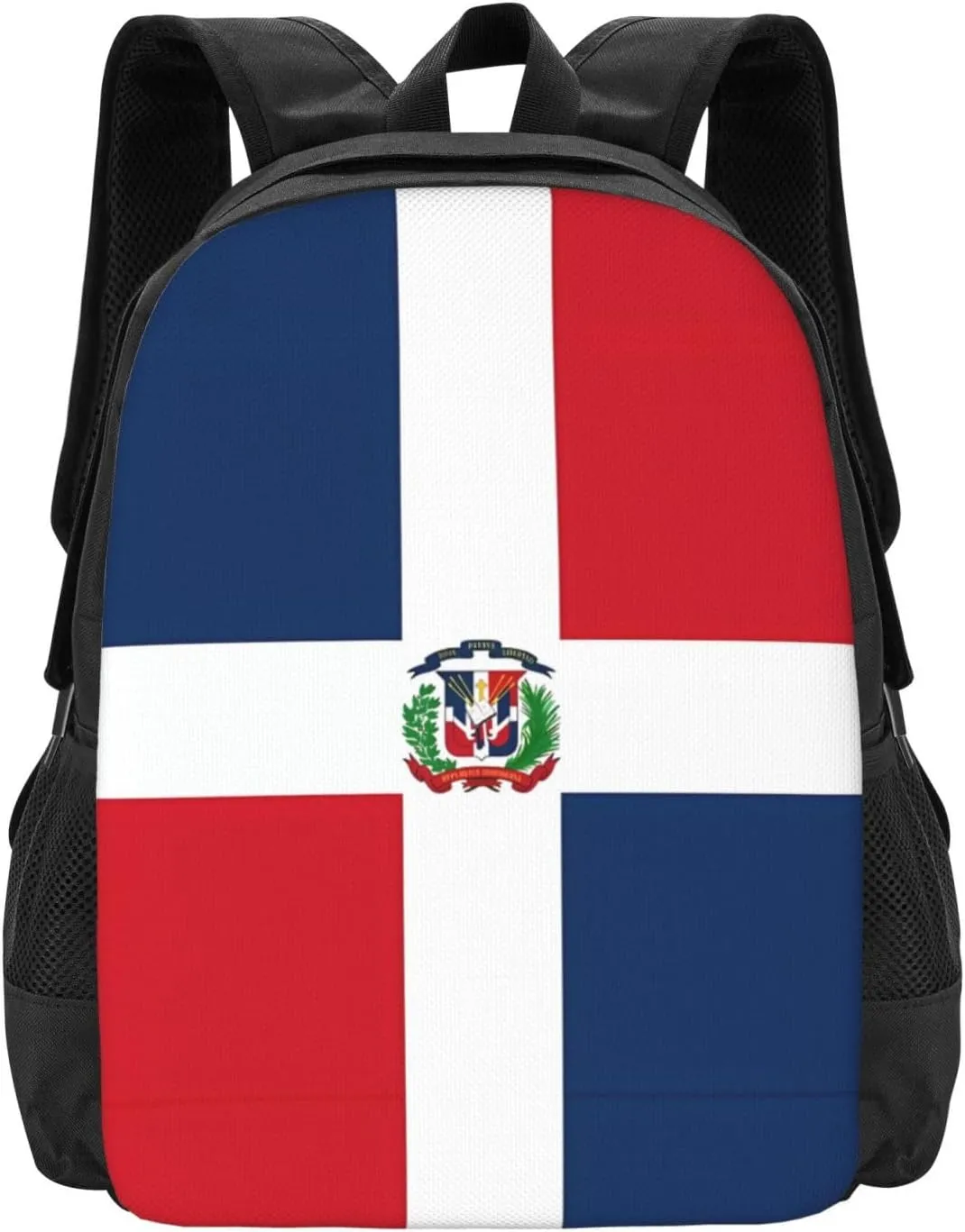 Dominican Flag Casual Backpack Large Capacity Backpacks 15 Inch Laptop Back Pack Travel Rucksack Daypack Commuter Bags with Adjustable Strap for Camping