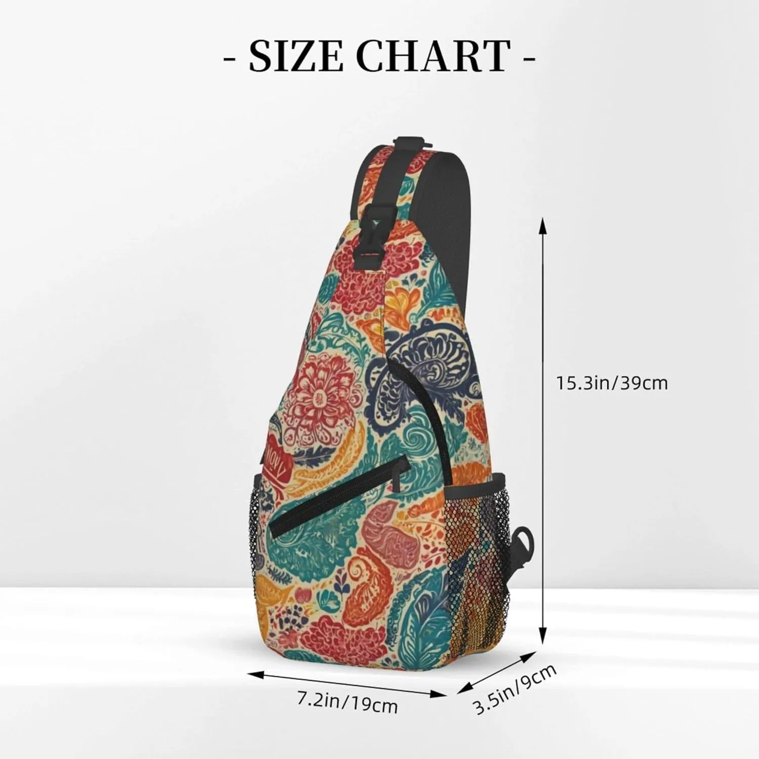 Doodle African Geometric Pattern (2) Sling Backpack Crossbody Bag, Chest Bag Daypack for Outdoors Hiking Traveling