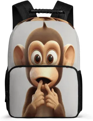Double Shoulder Bag, The Silent Monkey Print Travel Backpack Regular Backpack Tech Backpacks for Work,travel,business Trips,etc., 40x28x16cm