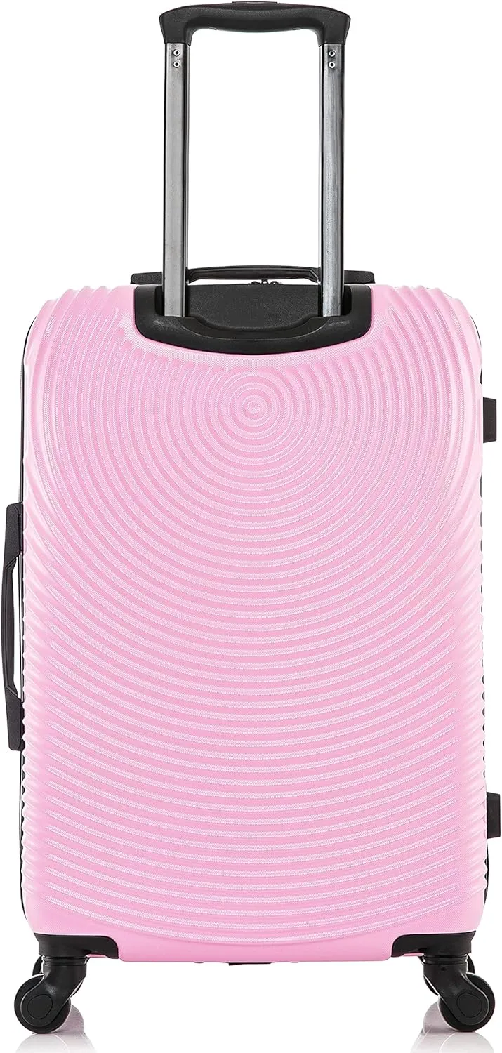DUKAP INCEPTION Luggage with Spinner Wheels | Durable Lightweight Hardside Suitcase, Travel Bag with Handle and Trolley, 24-Inch Medium Checked Luggage | Pink