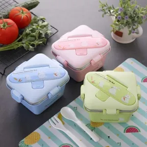 Durable Lunch Box - Eco-Friendly, Easy-to-Clean Design for Work, School, and Travel - Multicolor - Assorted