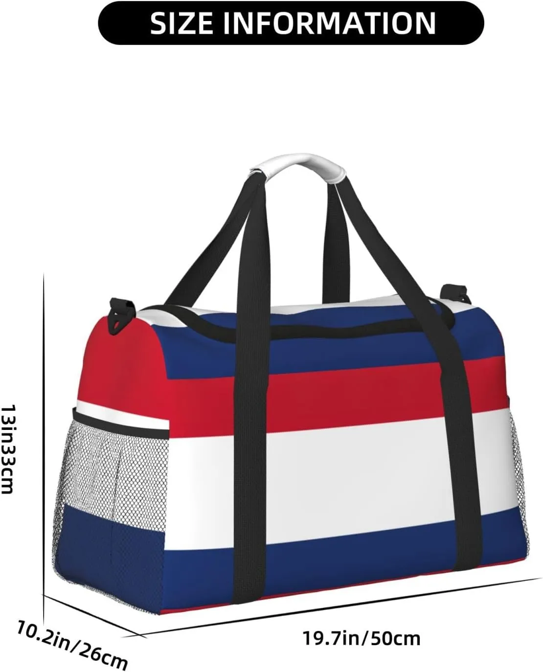 Dutch Flag Travel Bag, Weekender Bags For Women Men For Outdoor Adventures, Ideal For Camping And Hiking