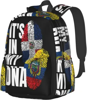 Ecuadorian Dominican Mix Flag Large Travel Backpack Casual Backpacks Laptop Daypack Working Rucksack Lightweight Back Pack Sports Bag with Adjustable Shoulder Strap