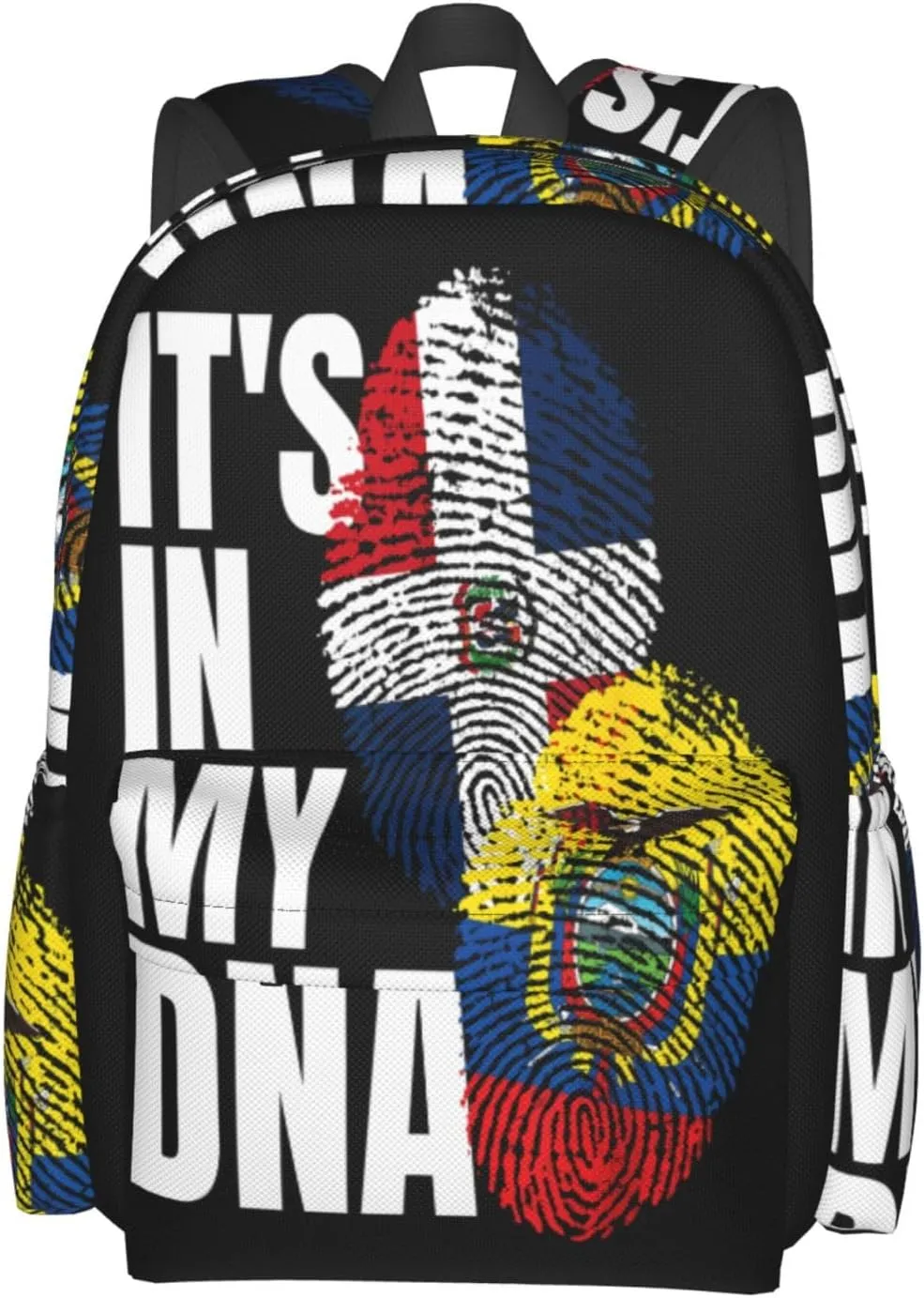 Ecuadorian Dominican Mix Flag Large Travel Backpack Casual Backpacks Laptop Daypack Working Rucksack Lightweight Back Pack Sports Bag with Adjustable Shoulder Strap