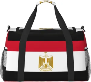 Egyptian Flag Foldable Travel Duffel Bag Tote Carry On Luggage Bag For Weekend Getaways, For Spontaneous Trips