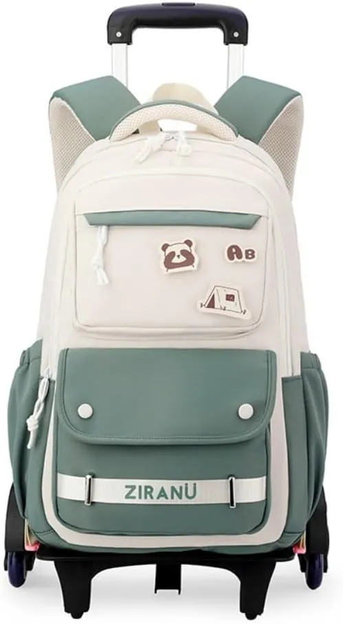 EKUIZAI Trolley Backpack for Girls Middle Kids School Bags with Wheels Rolling School Bags for Teen Girls