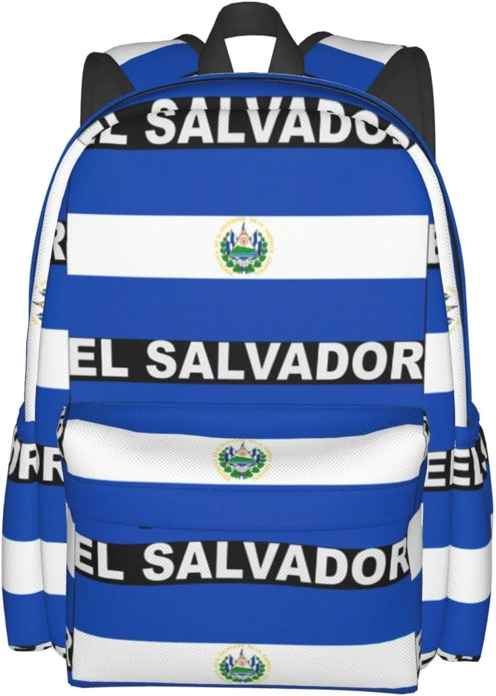 El Salvador Flag Casual Backpack Large Capacity Travel Backpacks Laptop Daypack Commuter Rucksack Adjustable Strap Sports Bags for Hiking Biking