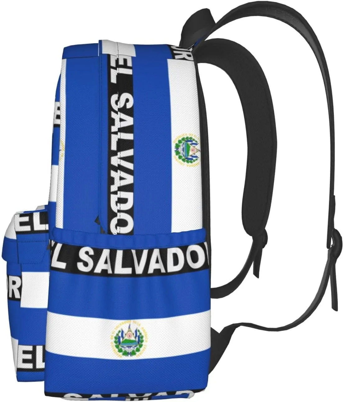 El Salvador Flag Casual Backpack Large Capacity Travel Backpacks Laptop Daypack Commuter Rucksack Adjustable Strap Sports Bags for Hiking Biking