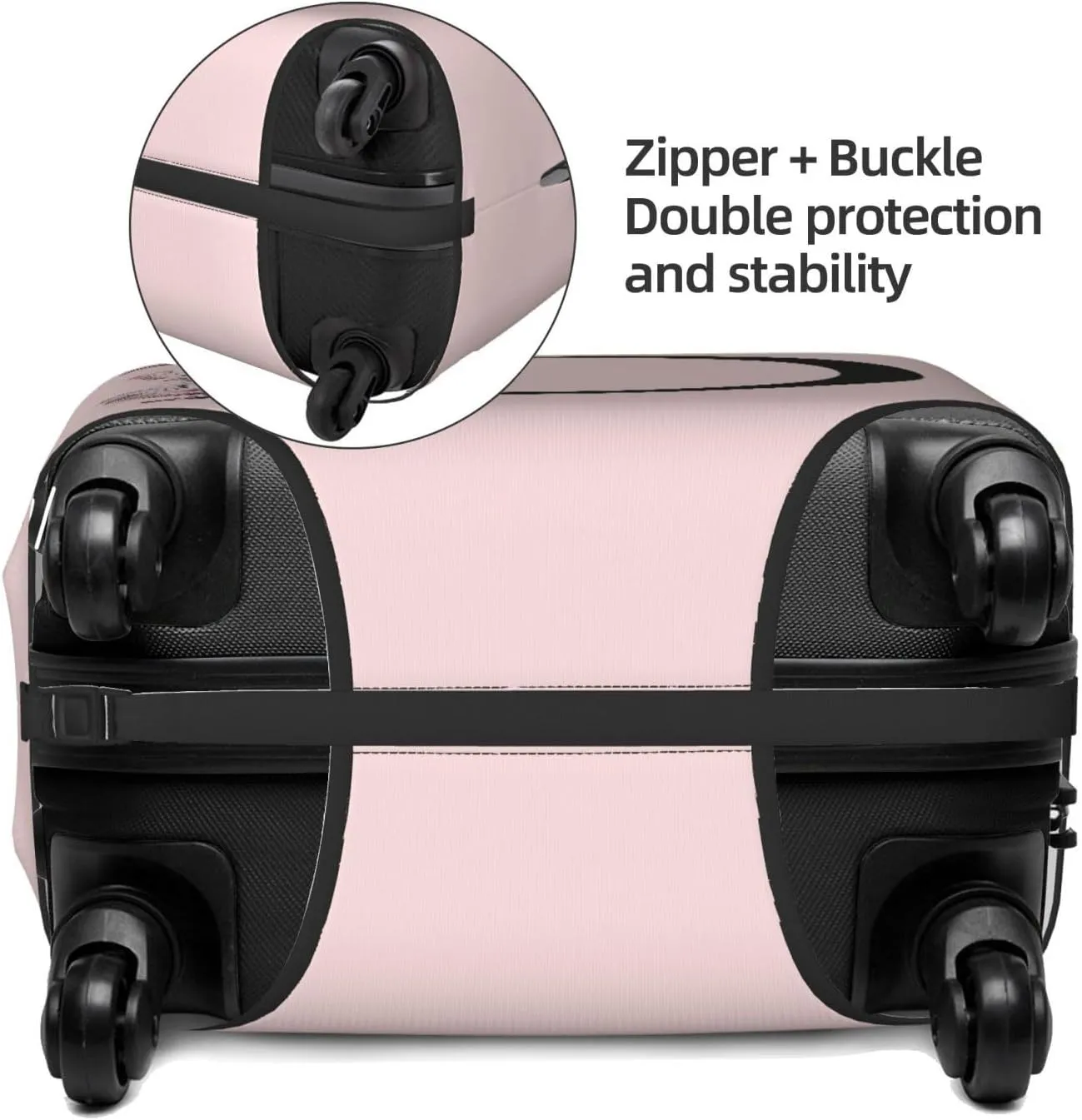 Elastic Travel Luggage Cover Cute Pink Suitcase Protector Bag,Black Letter D With Boho Floral Flowers Leaves Anti-Scratch,Dust-Proof Washable Baggage Covers For Kid Adult,Xl (For 29-32 Inch Luggage)