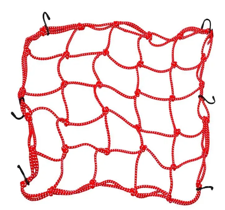 Elasticated Bungee Cargo Luggage Package Net with 6 Hooks for Rear Bicycle