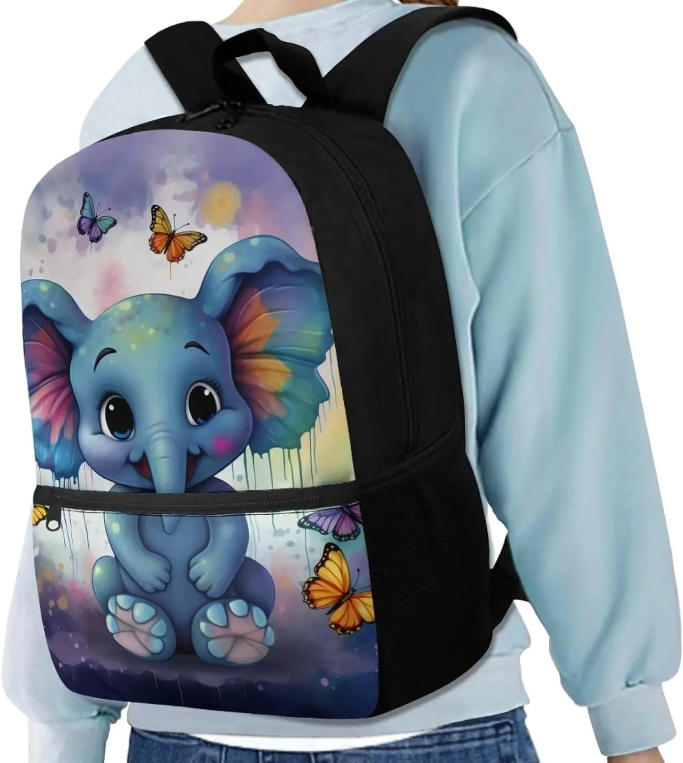 Elephant Backpack for School for Girls Boys 8-10 10-12 14-16 Kids School Bag Teen Bookbag Kindergarten Elementary Preschool School Backpacks Water Resistant Daypack for Kids