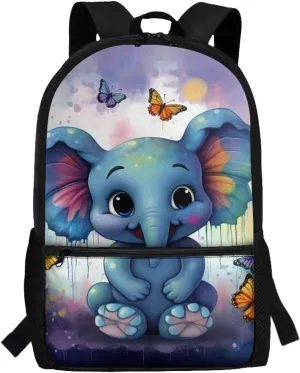 Elephant Backpack for School for Girls Boys 8-10 10-12 14-16 Kids School Bag Teen Bookbag Kindergarten Elementary Preschool School Backpacks Water Resistant Daypack for Kids