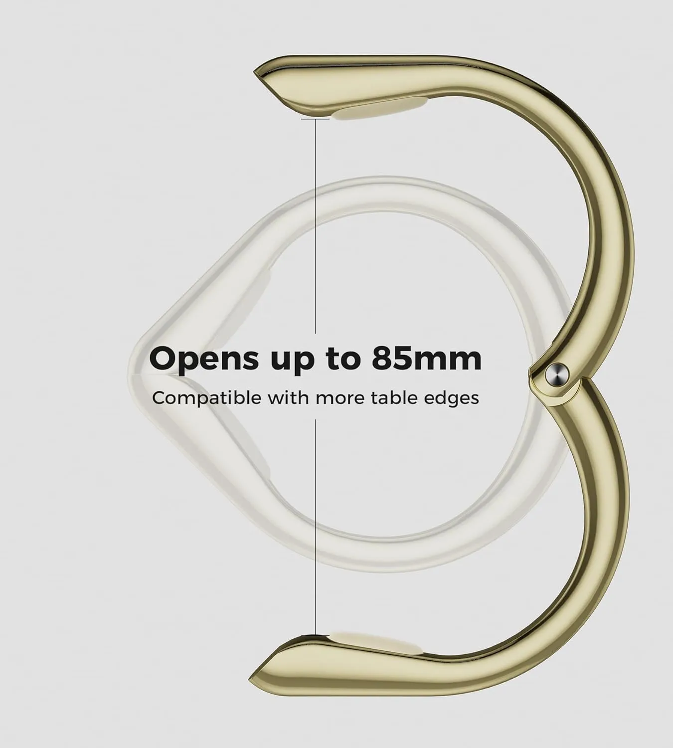 enGMOLPHY Bag Hook Hanger, Holds Up to 33LB, Purse Holder for Desk, Under Table Bar Handbag Hanger - Stylish Gold
