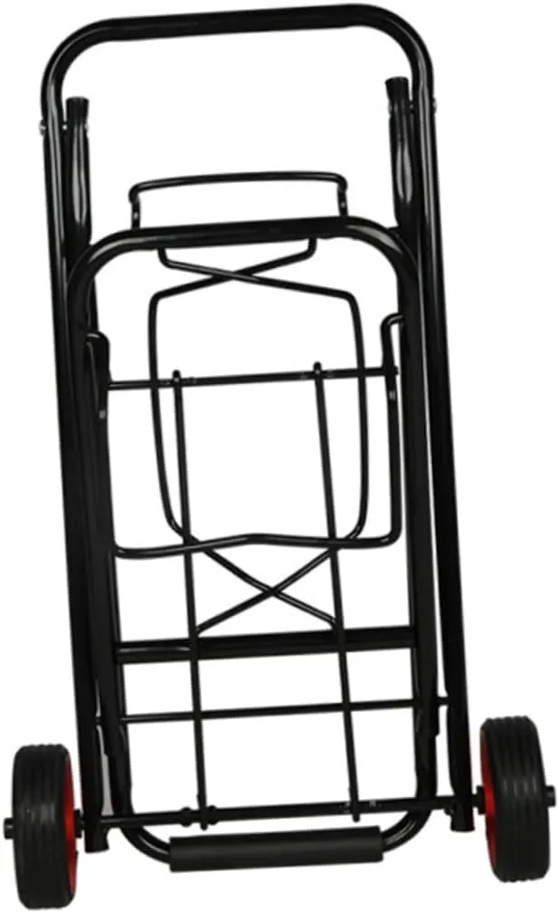 ERINGOGO Portable Foldable Luggage Trolley Cart Two Wheeled Flatbed Trailer for Shopping Travel and Groceries Lightweight and Black Design Supports Up