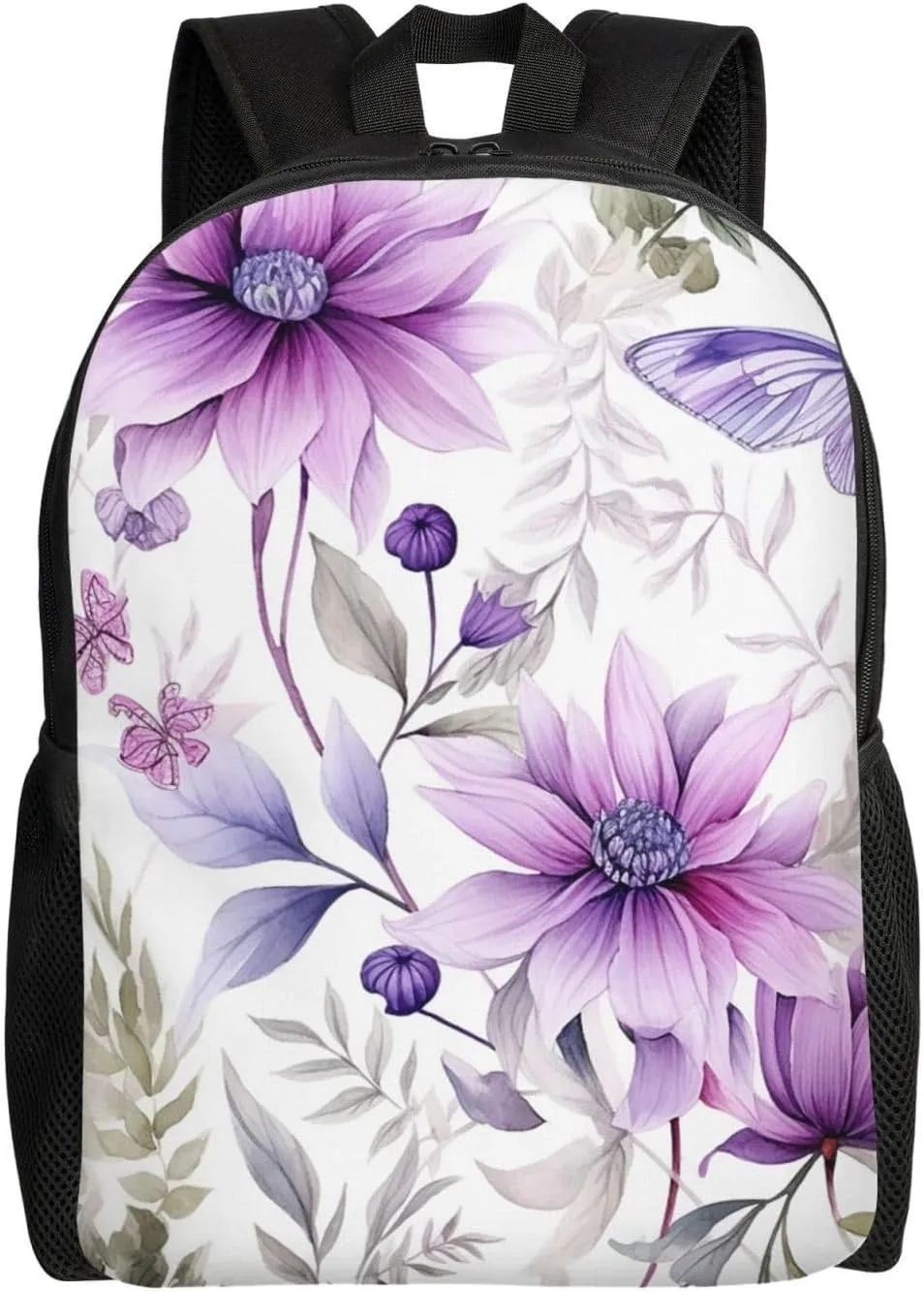 Eternal Flowers Print Backpack for Women Men Lightweight Laptop Backpacks Travel Laptop Bag Casual Daypack
