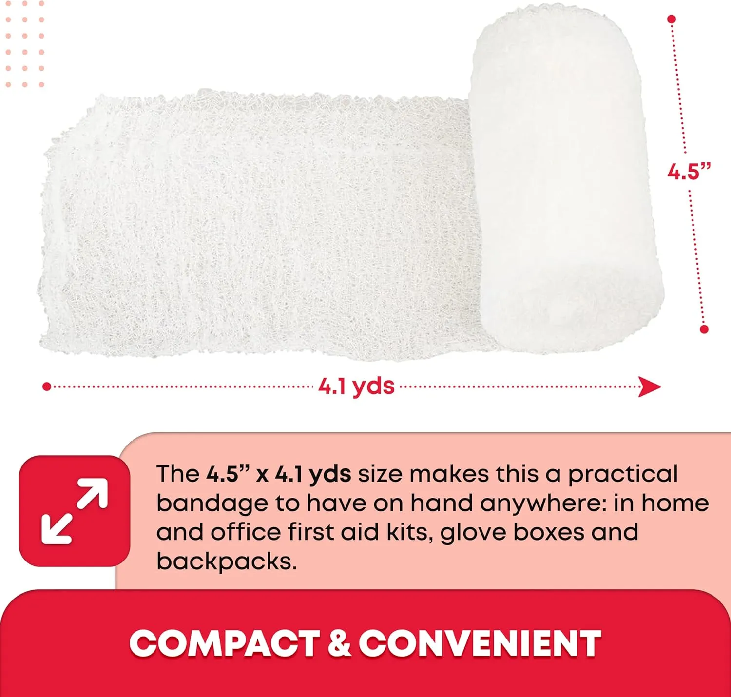 Ever Ready First Aid Sterile Krinkle Kerlix Type 4 1/2" x 4.1 Yds, Latex Free, 6 PLY, Gauze Bandage Roll - 24 Count