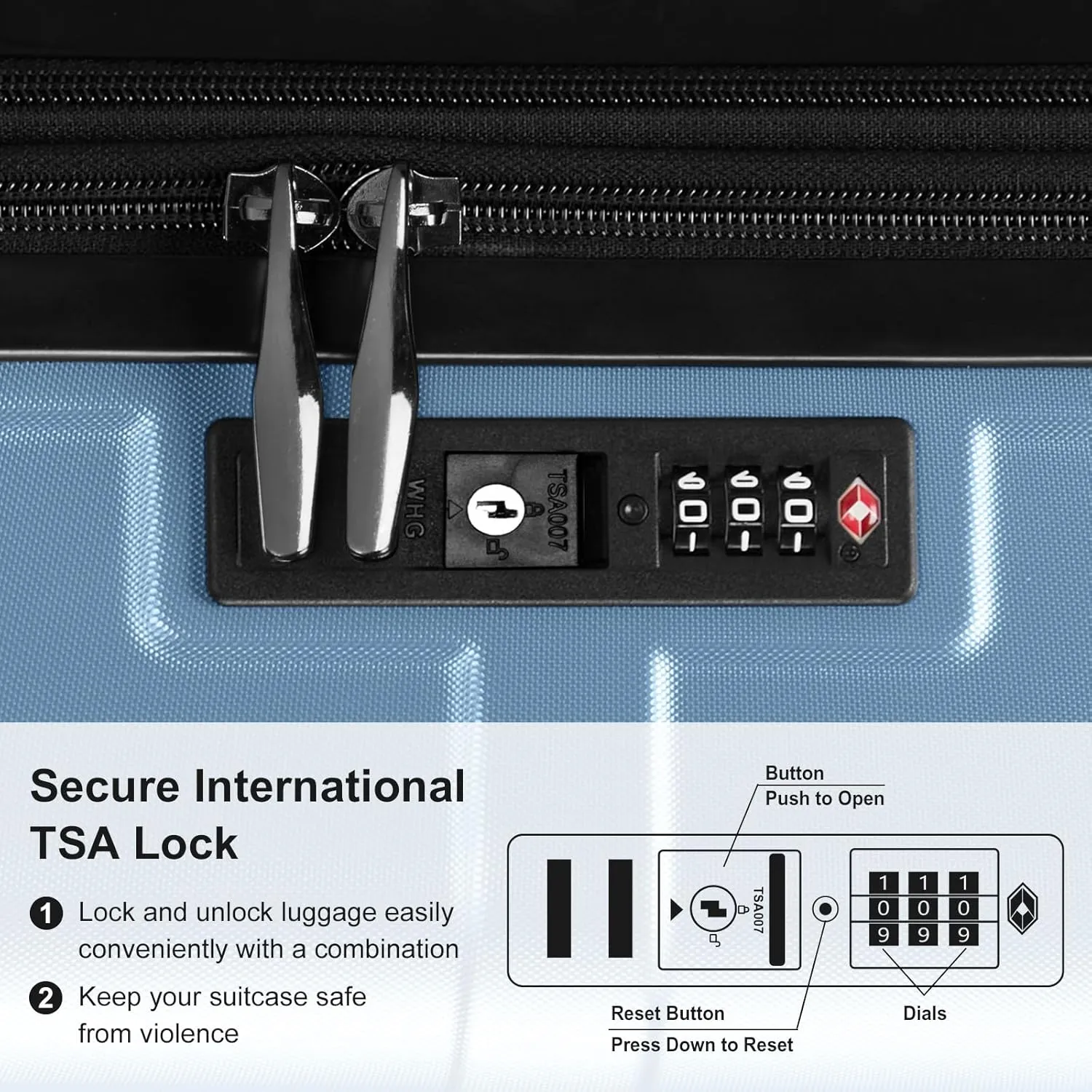 Expandable Carry on Luggage 22x14x9 Airline Approved, ABS PC HardShell Small Suitcase with Wheels, Waterproof Durable Carry on Suitcase with TSA Lock for Travel Business - Ice Blue, 20In