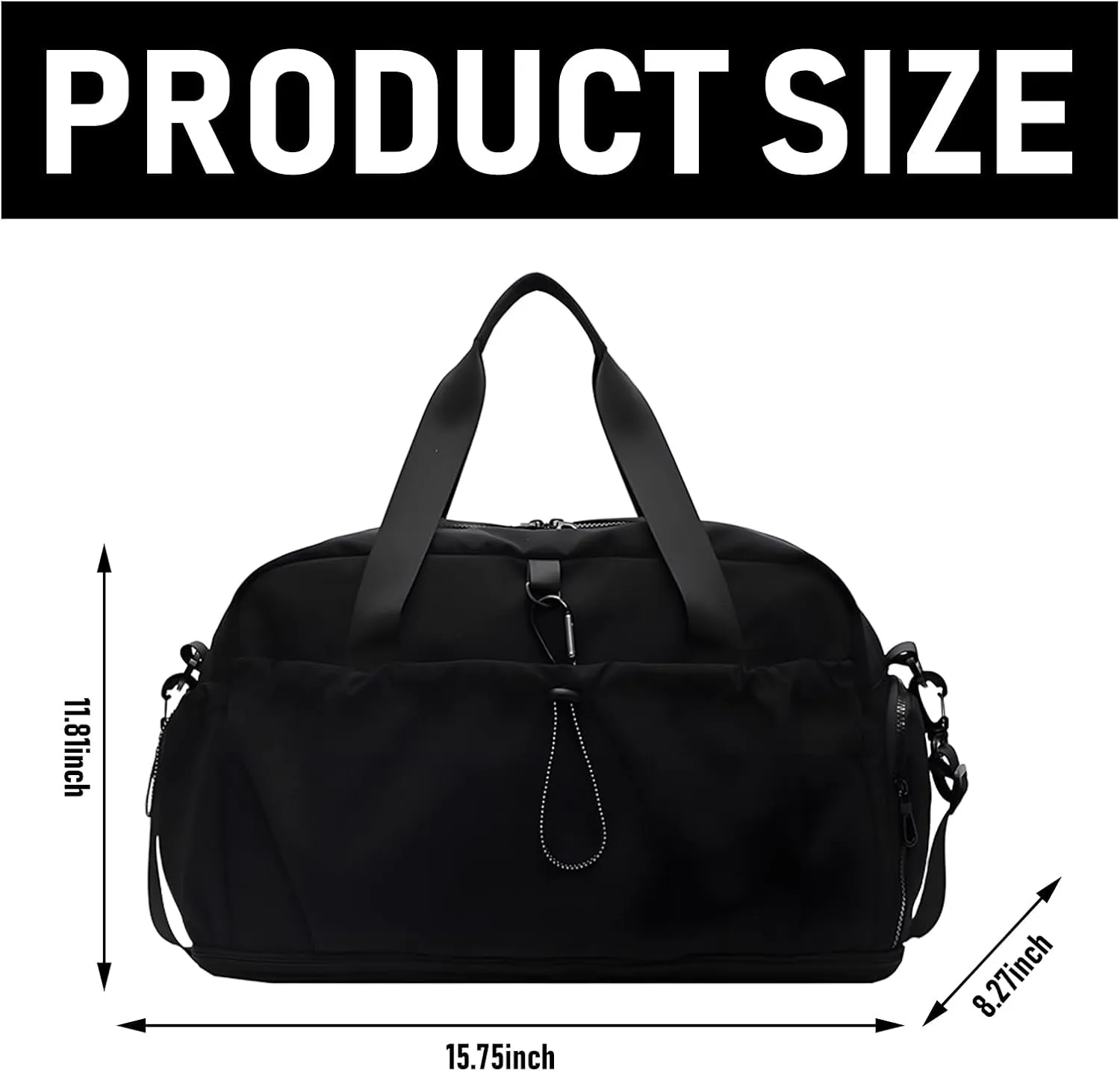Expandable Lightweight Travel Bag, External Travel Luggage, Sports And Fitness, Large Capacity Sports Luggage Bag (Black)