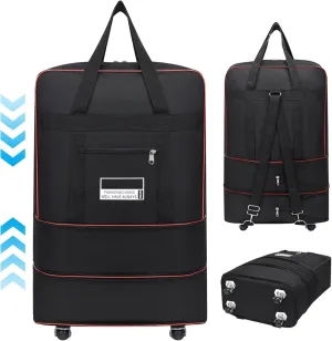 Expandable Luggage, Wheeled Duffle Bag 24x16x8 in Expandable Foldable 360° Rotating Rolling Duffle Bag Carry on Duffle Bag with Wheels and Handle for Camping, Travel, Foldable Luggage Bag, Small