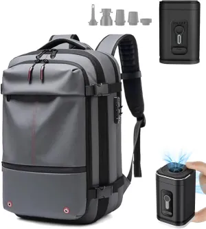 Expandable Vacpack Backpack,Vac Pack Backpack, alepeak vacuum backpack, 60L air vacuum backpack for travel, backpack with vacuum compression (Grey  Electric Vacuum)