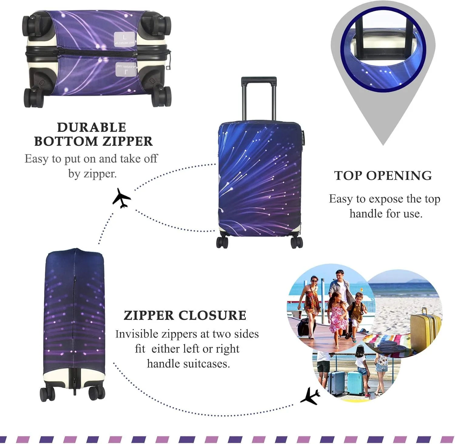 Explore Land Travel Luggage Cover Suitcase Protector Fits 31-32 Inch Case (Fireworks, XL)