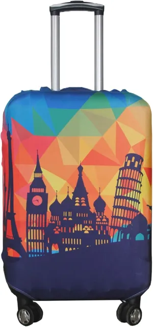 Explore Land Travel Luggage Cover Suitcase Protector Fits 31-32 Inch Case (Modern City, XL)