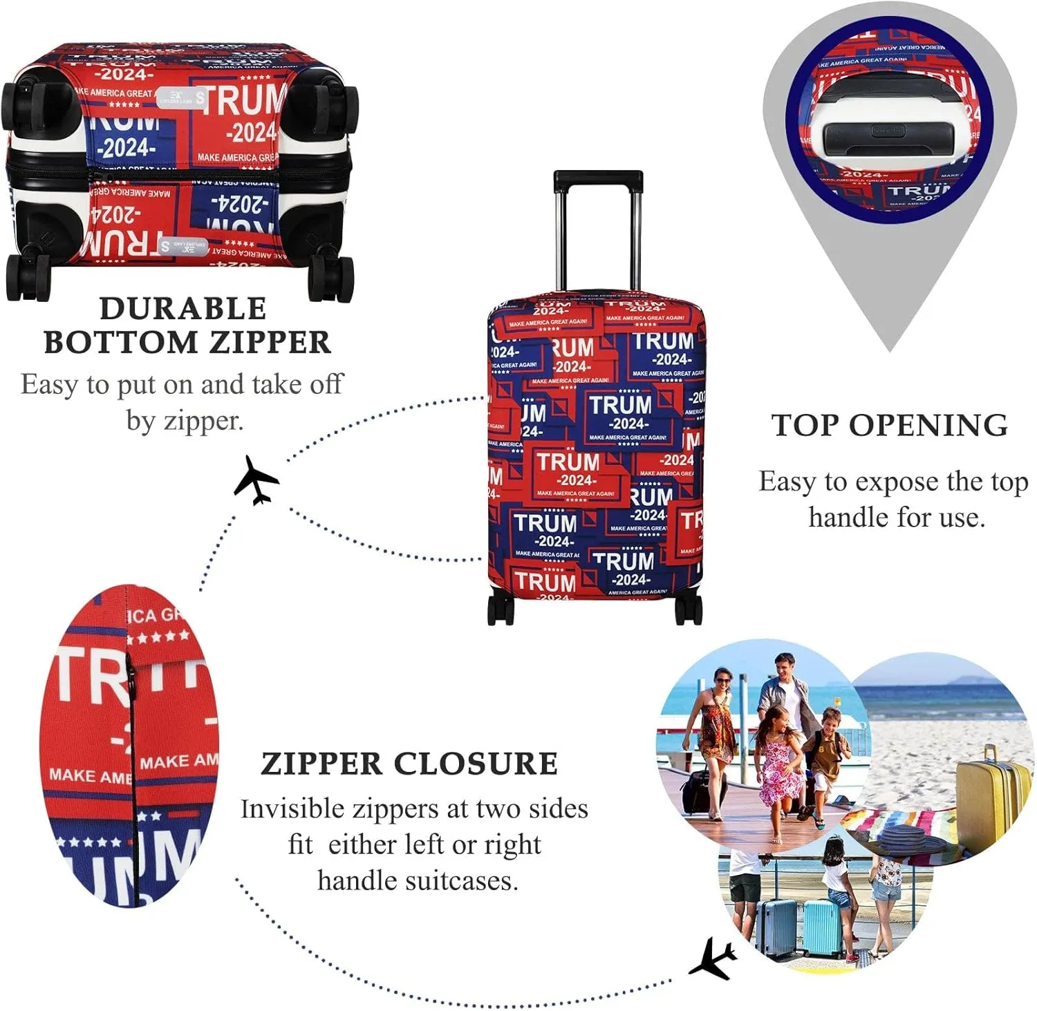 Explore Land Travel Luggage Cover Suitcase Protector Fits 31-32 Inch Case (Trum, XL)