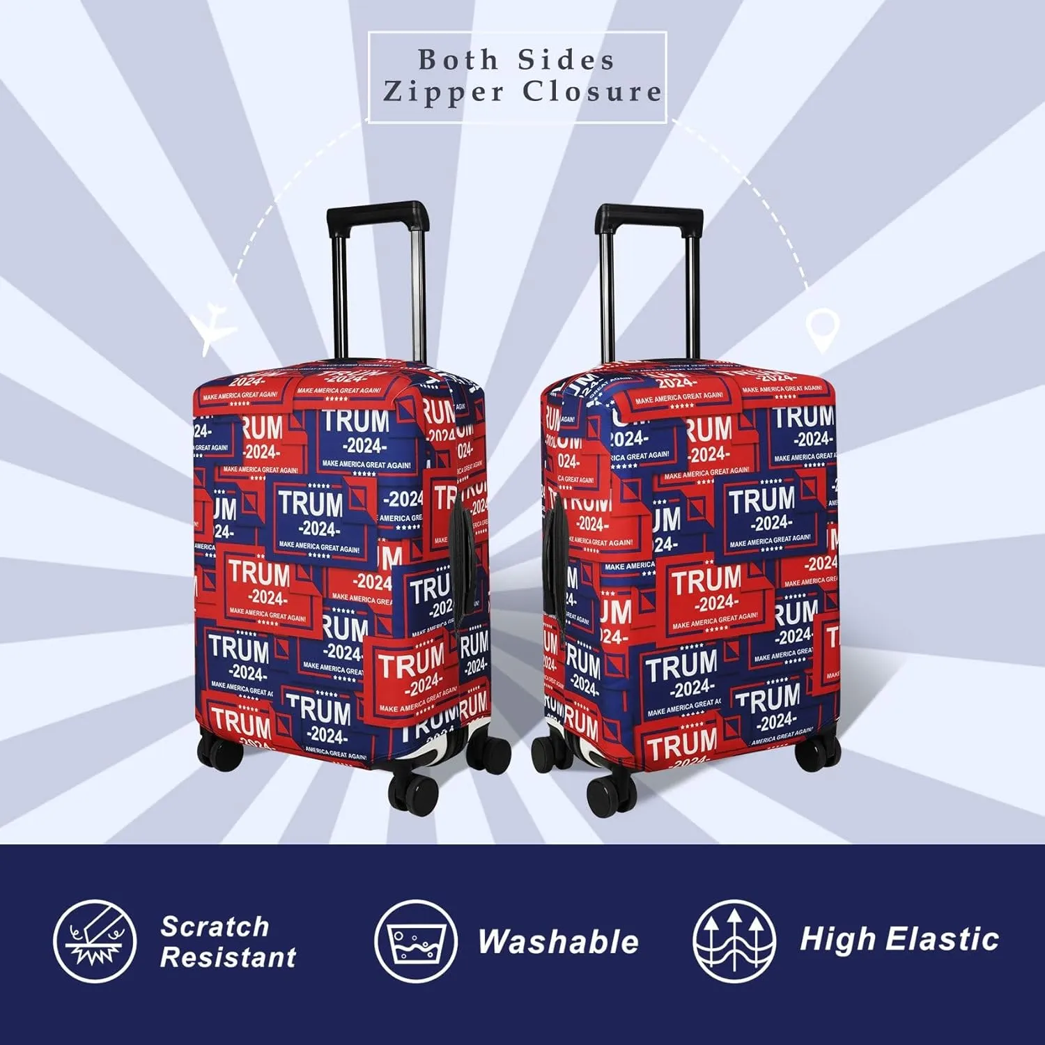 Explore Land Travel Luggage Cover Suitcase Protector Fits 31-32 Inch Case (Trum, XL)