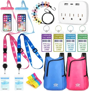 FACULX Cruise Must Haves Includes Cruise Luggage Tags, Cruise Lanyard, Portable Backpack